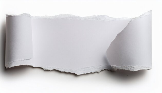Torn Piece Of White Paper On White Background