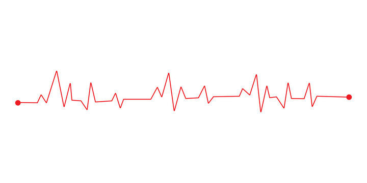 Red heart rate monitor line showing a pulse beat on a simple horizontal graphic