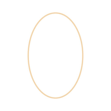 Simple gold oval frame outline shape on a plain background