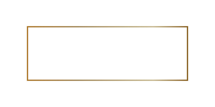 Elegant thin gold rectangular frame border for wedding invitation or luxury design element
