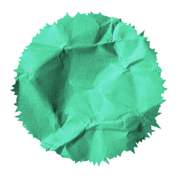 Green Torn Crumpled Paper Texture Transparent PNG Isolated Wrinkled Kraft Paper Element