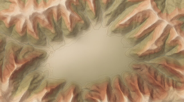 Aerial view of a unique geological formation with a central depression educational geography background