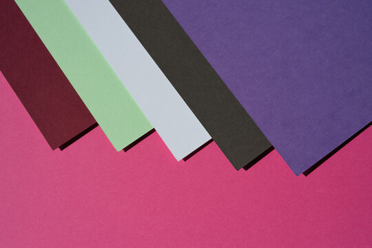 Colored paper, flat cardboard. Writing paper with blank areas
