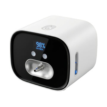 Portable oxygen concentrator machine isolated on transparent background