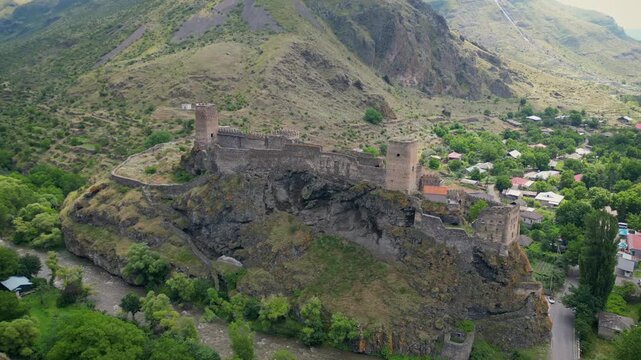 big castle in the mountains