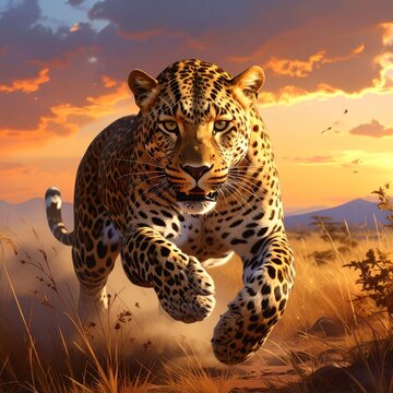 Leopard run