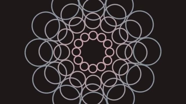 Circular Pattern Visualization Making Intricate Rings with Repeating Circles in Dark Background