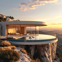 Fototapeta premium Modern cliffside home