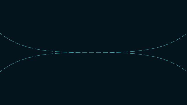 Minimalist abstract motion with pulsing cyan dashed lines on dark animation 4k background, motion minimalist