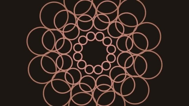 Circular Geometric Pattern Visualization in Warm Ringed Design