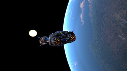 宇宙船と地球　3DCGレンダリング  © tsuneomp