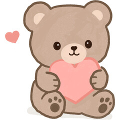 Hand Drawn Cute Bear Character Illustration  © 정원 조