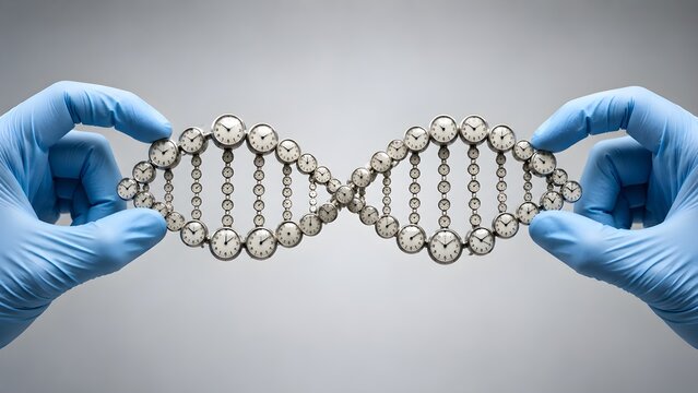 DNA gene editing concept with hands manipulating genetic code representing biotechnology genomics and precision medicine