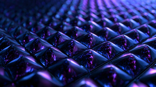 Abstract Futuristic Geometric Surface Pattern with Glowing Purple Light