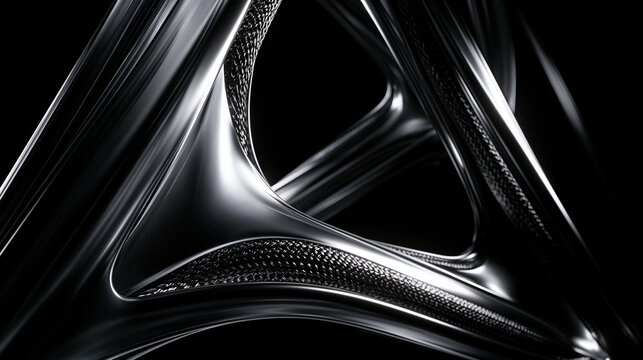 Abstract Futuristic Metallic Structure with Organic Parametric Design