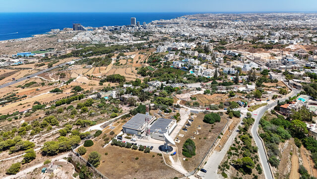 Aerial view of Melita data centre and telecom site in Madliena, Malta area