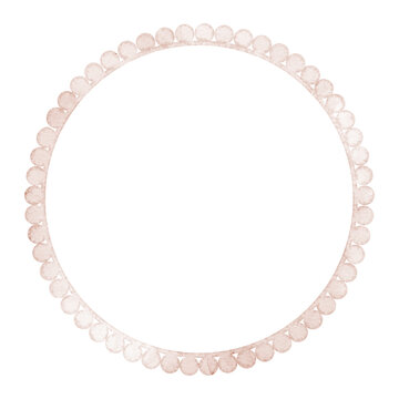 Simple pastel frame in pink pastel colors. Watercolor illustration of Template for wedding invitations or feminine greeting cards. Luxury border for baby shower stationary.