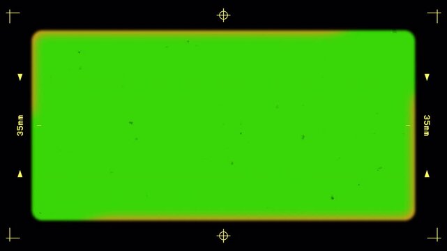 Vintage 35mm Film Frame with Analog Burn Edges, Subtle Dust and Registration Marks for Film Editing. 35mm Cine Film Burn Edge Matte with Grain, Dust and Scratches Overlay