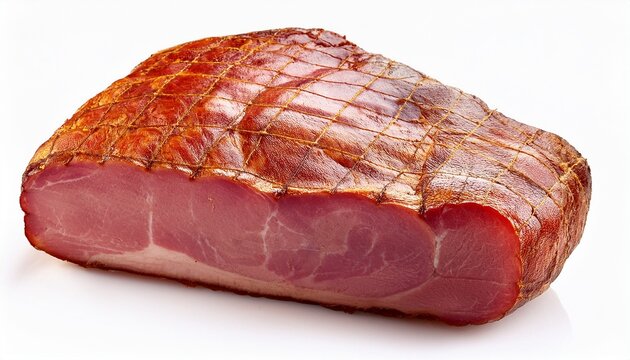Smoked Ham Isolated On White Background