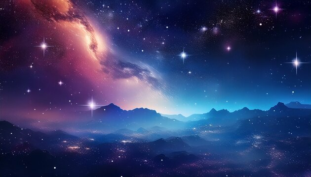 Night Star Space With Nebula And Galexy Background