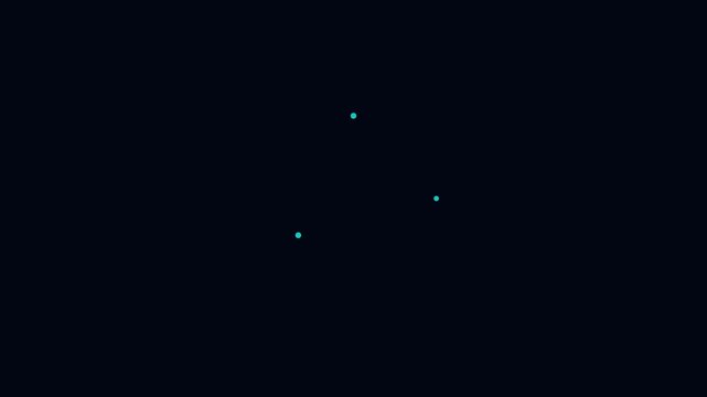 Minimalist digital globe animation with rotating network nodes and connecting lines on dark 4k background
