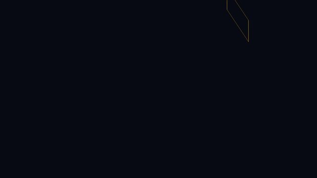 Minimalist golden square frame animation on dark 4k background, for modern