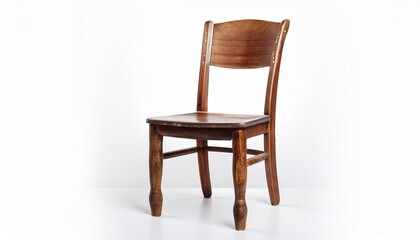 Fototapeta premium Old Vintage Wooden Chair Isolated On White Background
