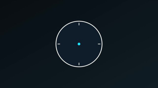 Minimalist digital clock animation with rotating loading progress circle for ui and time management concepts 4k