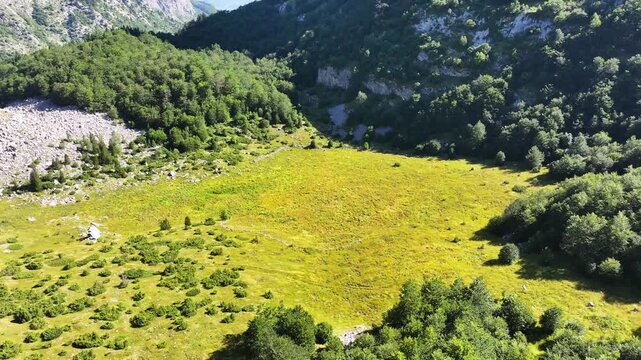 Montenegro Guci alps Jezerca valley with mountain view