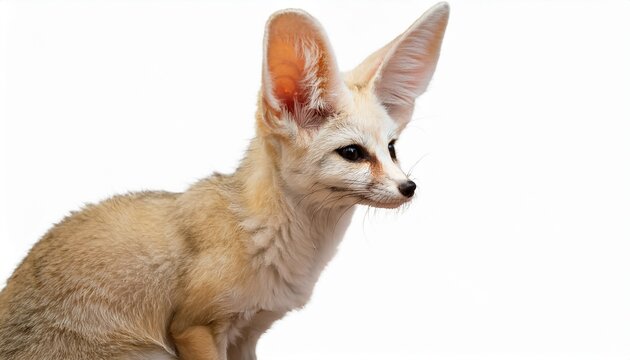 Fennec Fox Vulpes Zerda Isolated On White Background