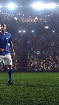 Soccer Player Dribbling the Ball Solo