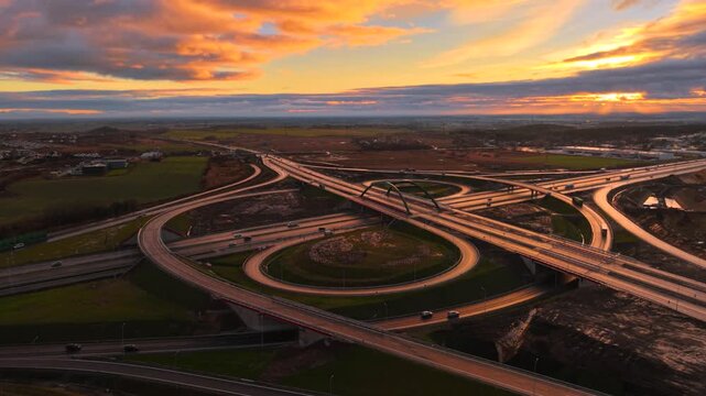 Gdansk South junction on the new metropolitan bypass. Poland