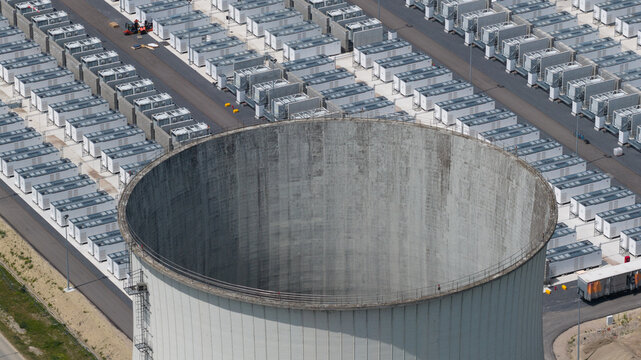 Aerial view of Largest Battery Energy Storage Park in Europe