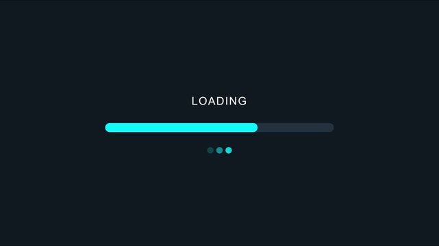 Minimalist loading bar animation with progress indicator for digital interface and web ui 4k