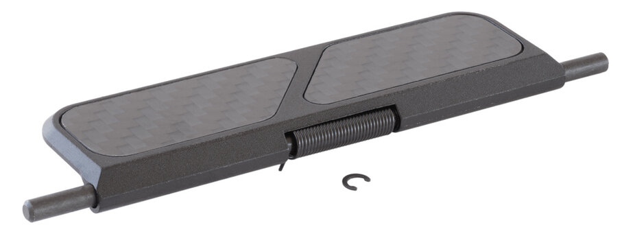 Studio shot of an aftermarket AR-15 dust cover