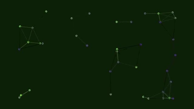 Geometric Network Connections Forming Subtle Triangles in Dim Dark Background