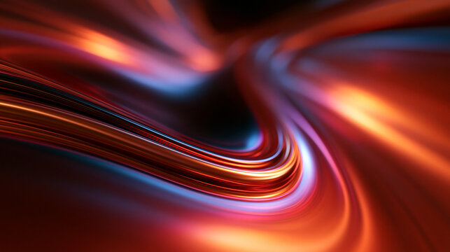 Abstract Futuristic Fluid Wave Background with Glowing Lights