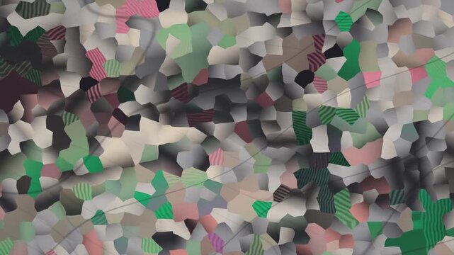 Crossed Polarized Light Mineral Grain Mosaic With Sweeping Extinction Bands Seamless Loop in cool blush tones