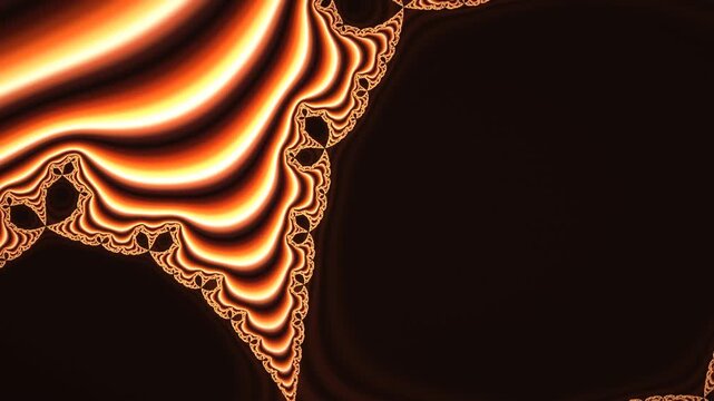 Mandelbrot Fractal Zoom Motion Background Seamless Loop in calm orange tones