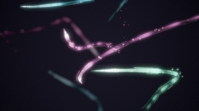 Athletic Motion Trails Sweeping Light Streaks with Strobe Afterimages Seamless Loop in vibrant cyan tones