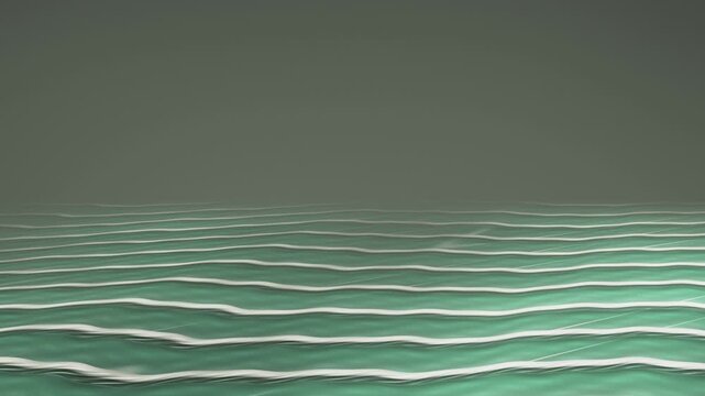 Travertine Rimstone Terraces With Milky Thermal Pools and Steam Haze Copy Space Seamless Loop in calm jade tones