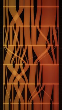 Abstract Sankey Diagram Ribbons Branching Between Layered Nodes Data Flow Visualization Seamless Loop in rich ember tones vertical 9:16
