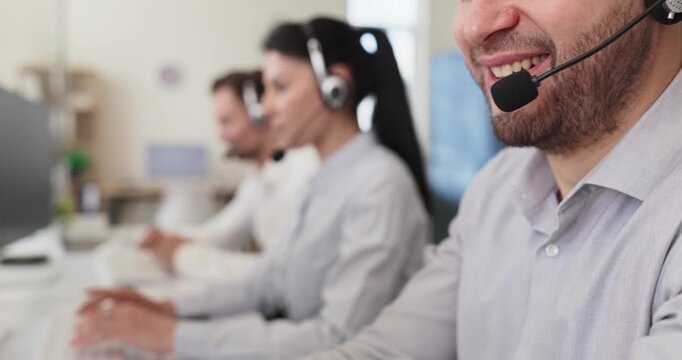 Operator agents support headset callcenter service customer. Focused team in a modern office handles calls, delivering reliable service and clear communication. Customer care and support teamwork.