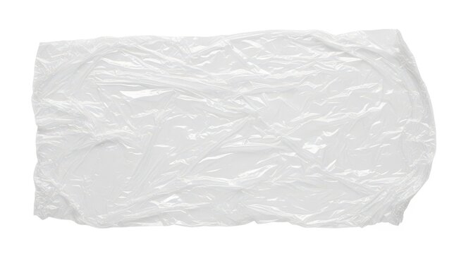 Crumpled clear plastic wrap sheet texture