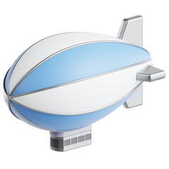3D Blue And White Blimp Zeppelin © Ibrahim