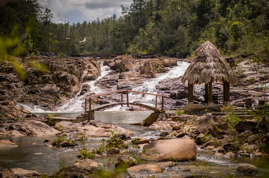 the 5 sisters waterfalls in Eastern Belize, Central America