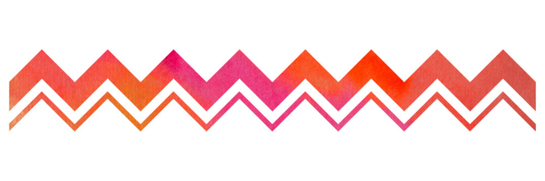 Zigzag line divider with watercolor texture