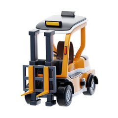3D Yellow Forklift Truck Front View © Ibrahim