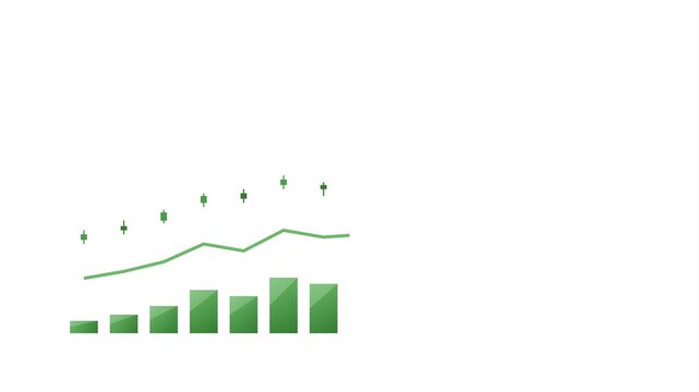 business graph on white background