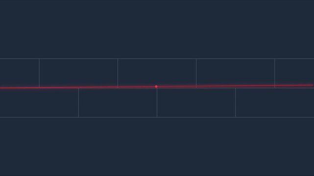Minimalist red laser line motion with pulsing dot on dark animation 4k background, motion red laser, light beam
